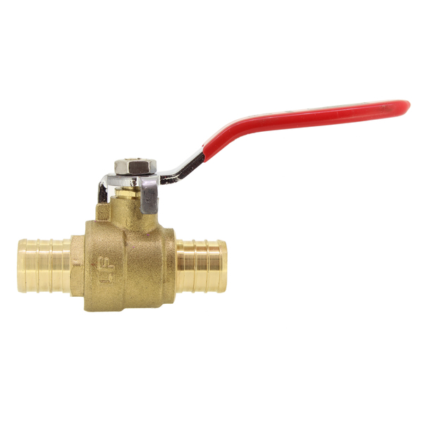 Revalved REVALVED PEX Full Port 1/2" Brass Ball Valve – Red Handle, Lead-Free REV012PR